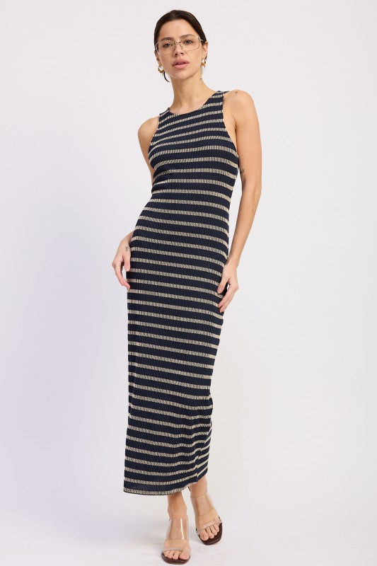 Striped Ribbed Maxi Dress - Premium variable from Tooksie - Just $42.99! Shop now at Tooksie