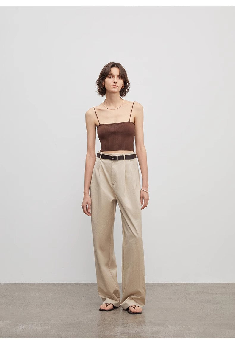 Double Pleat Wide Leg Trousers - Premium variable from Tooksie - Just $110.99! Shop now at Tooksie