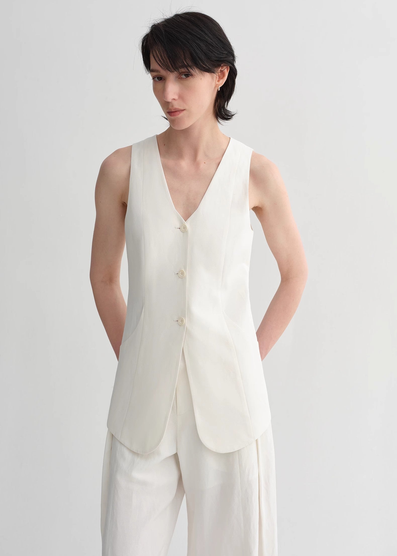 Mulberry Silk Linen Vest and Trouser Set - Premium variable from Tooksie - Just $113.99! Shop now at Tooksie
