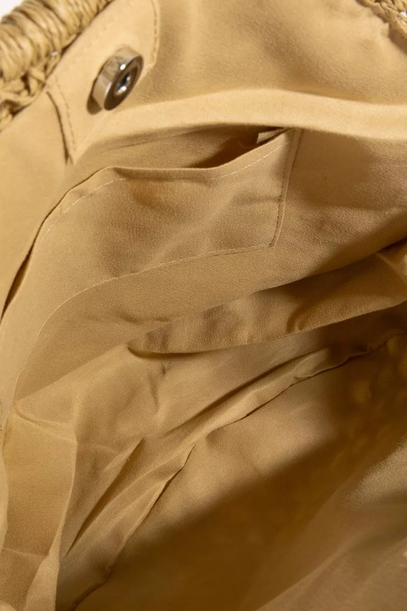 Circle Handle Braided Handbag - Premium variable from Trendsi - Just $38.99! Shop now at Tooksie