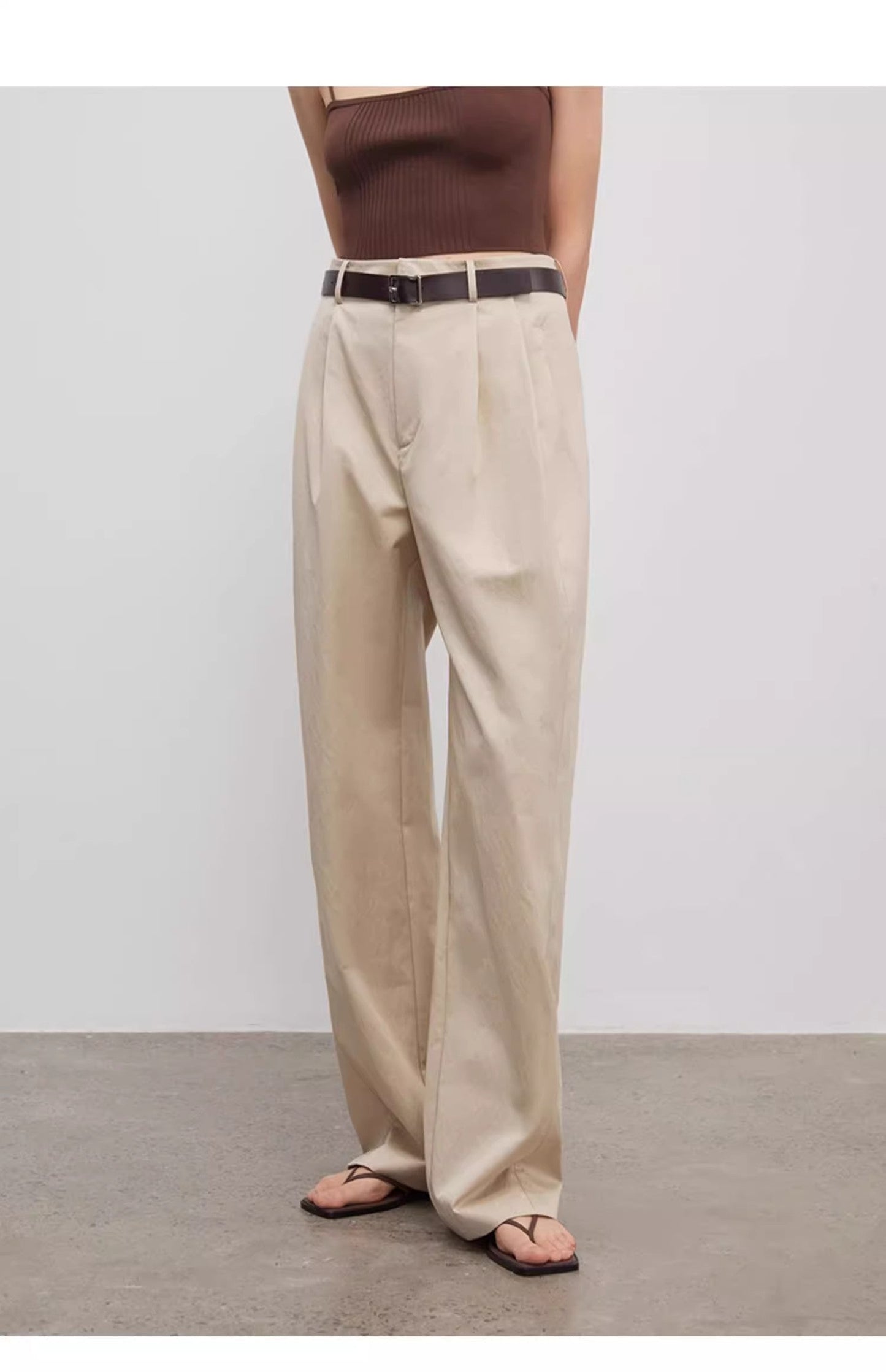 Double Pleat Wide Leg Trousers - Premium variable from Tooksie - Just $110.99! Shop now at Tooksie