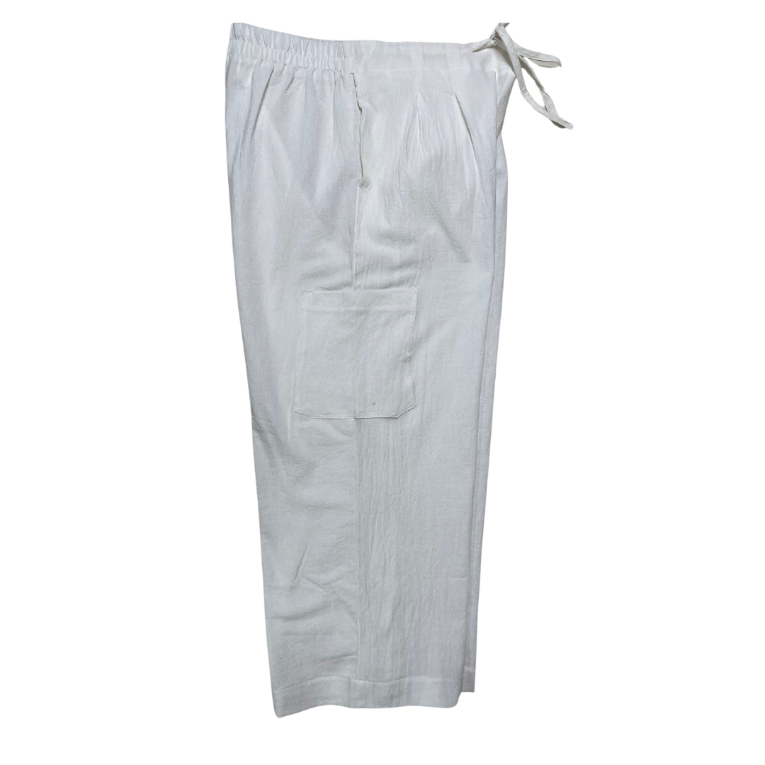 White Cropped Wide Leg Trousers - Premium variable from Tooksie - Just $45.99! Shop now at Tooksie