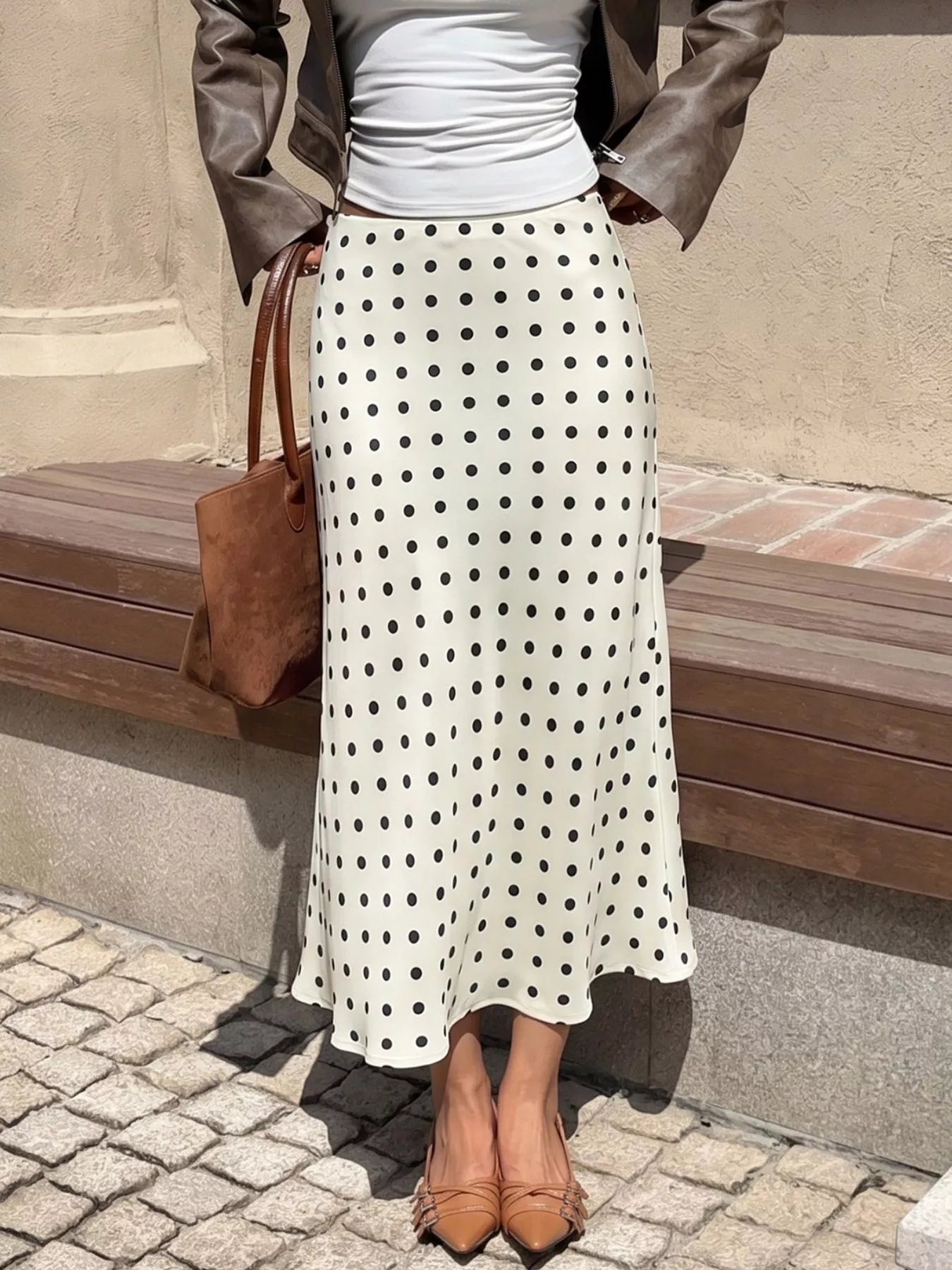 Polka Dot Midi Skirt - Premium variable from Tooksie - Just $33.99! Shop now at Tooksie