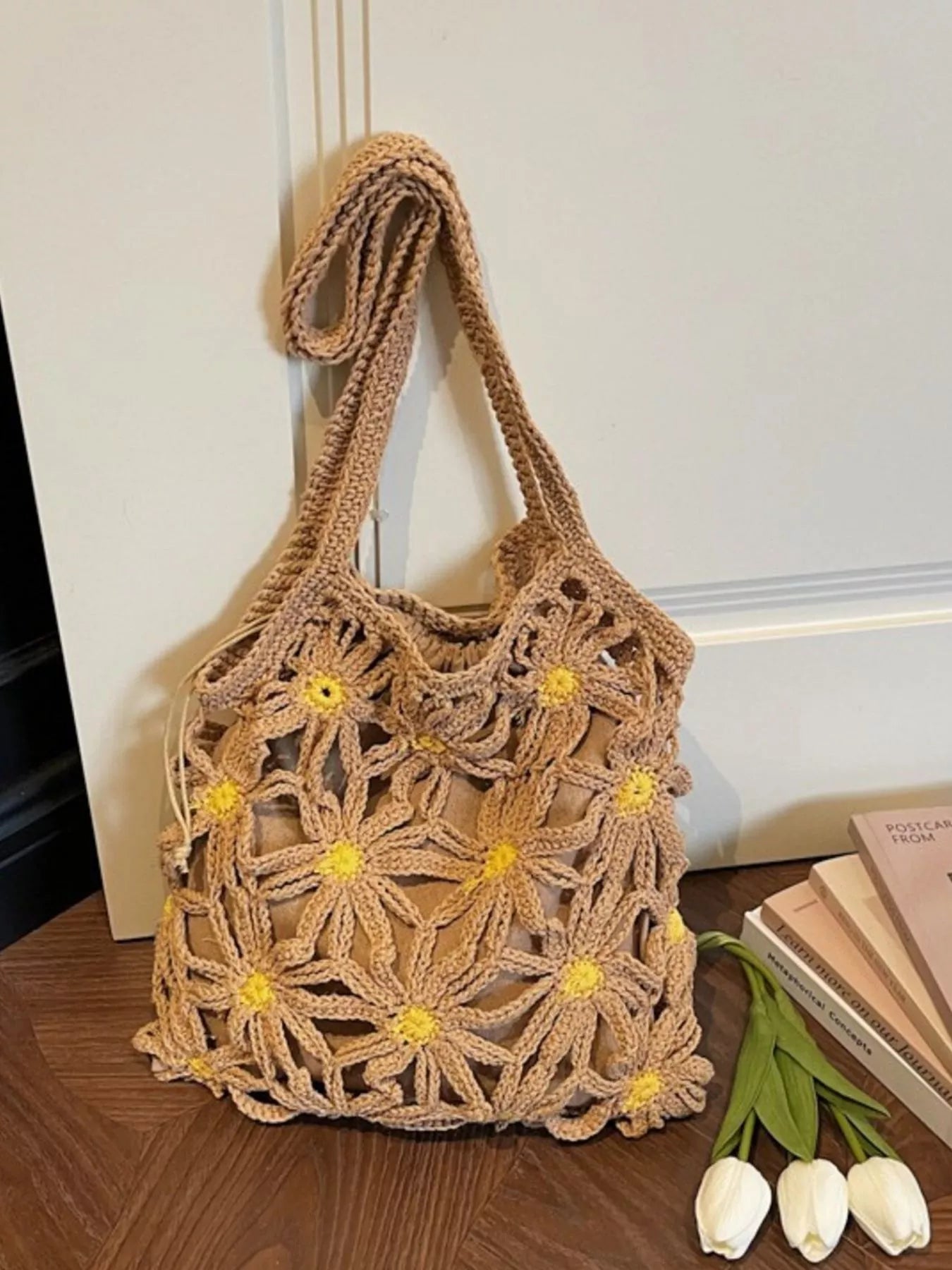 Crochet Daisy Shoulder Bag - Premium simple from Tooksie - Just $38.99! Shop now at Tooksie