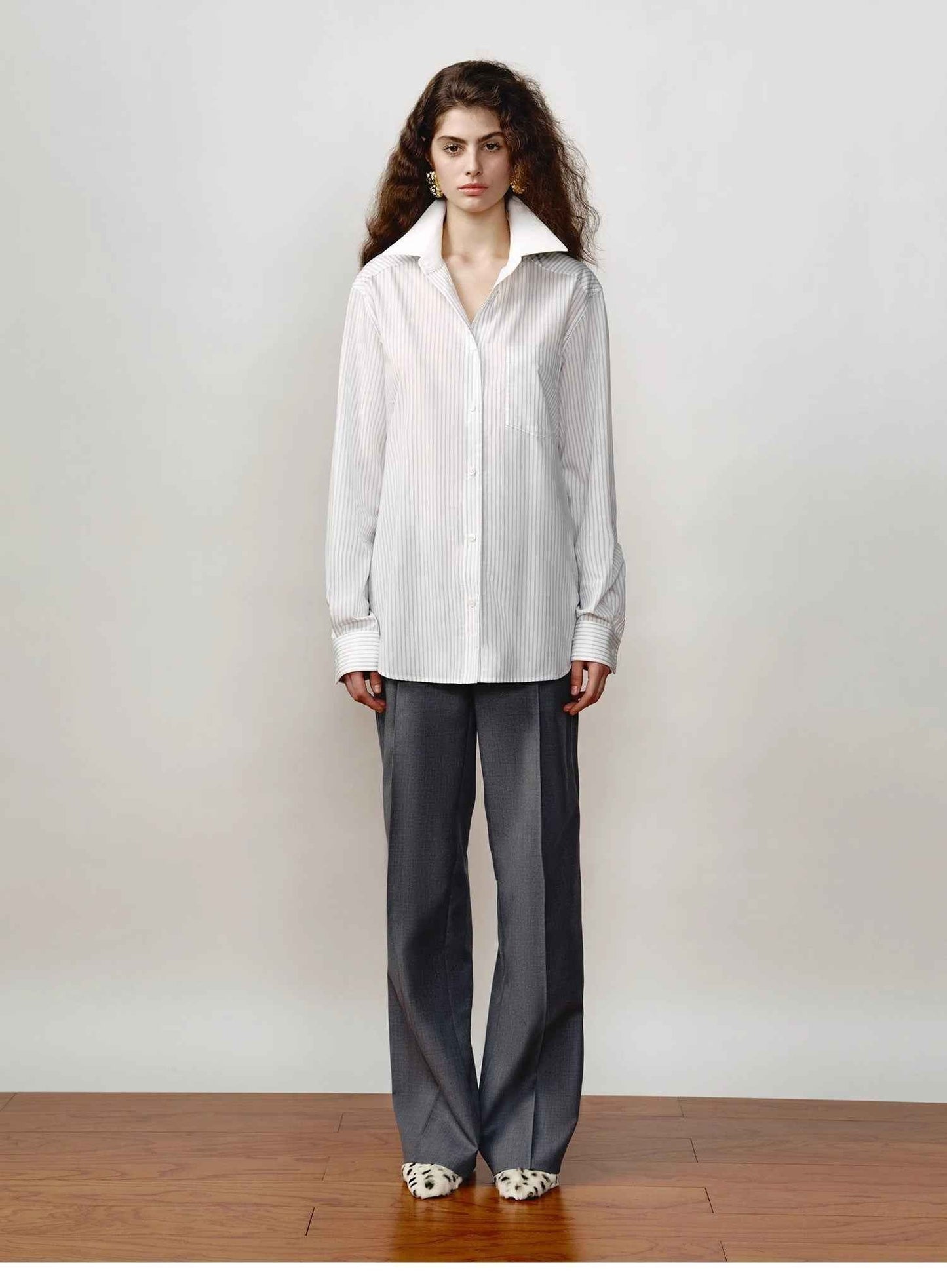 Classic Striped Shirt - Premium Women's Fashion - Women's Clothing - Blouses & Shirts from Tooksie - Just $53.99! Shop now at Tooksie
