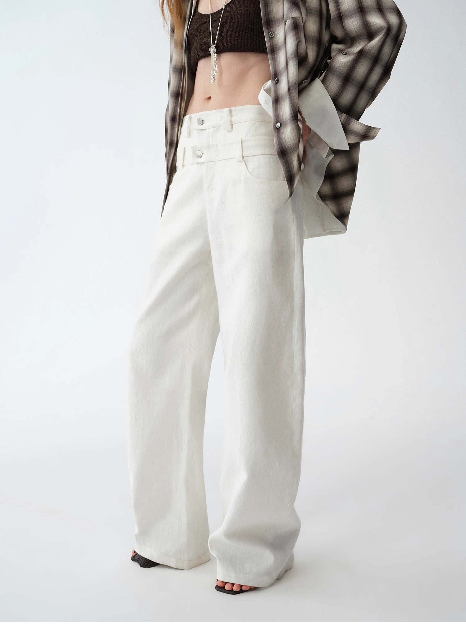 Relaxed Fit Linen Trousers - Premium variable from Tooksie - Just $126.99! Shop now at Tooksie
