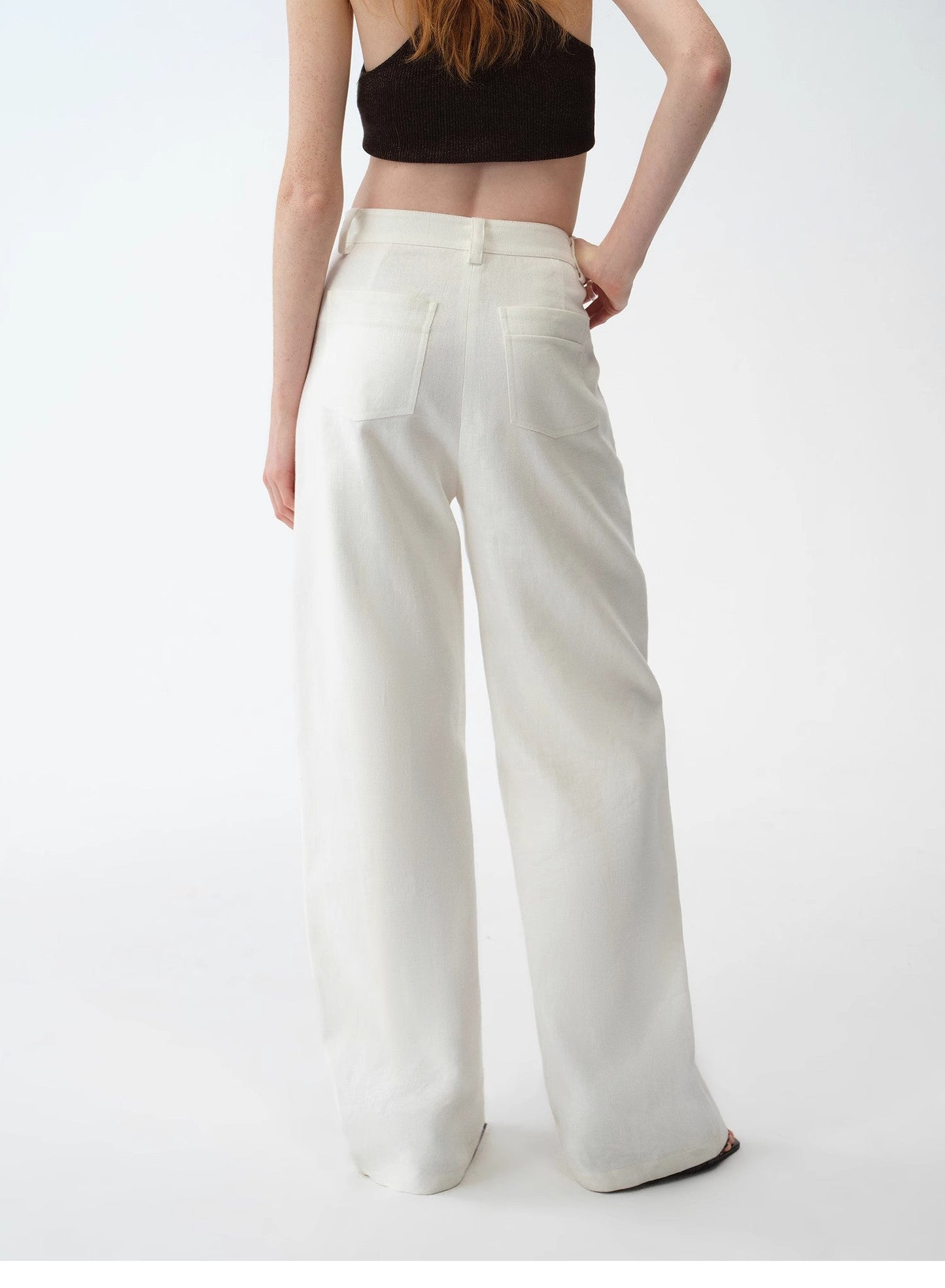 Relaxed Fit Linen Trousers - Premium variable from Tooksie - Just $126.99! Shop now at Tooksie