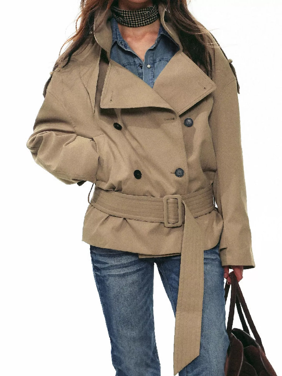 Belted Trench Style Jacket - Premium variable from Tooksie - Just $114.99! Shop now at Tooksie