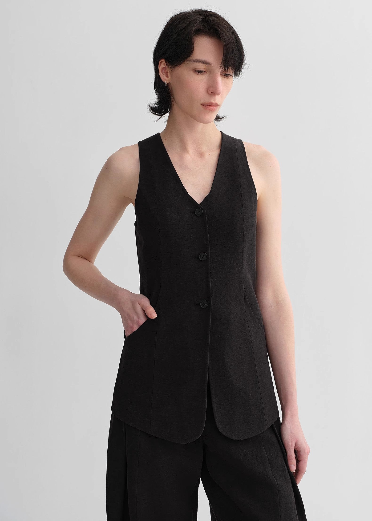 Mulberry Silk Linen Vest and Trouser Set - Premium variable from Tooksie - Just $113.99! Shop now at Tooksie