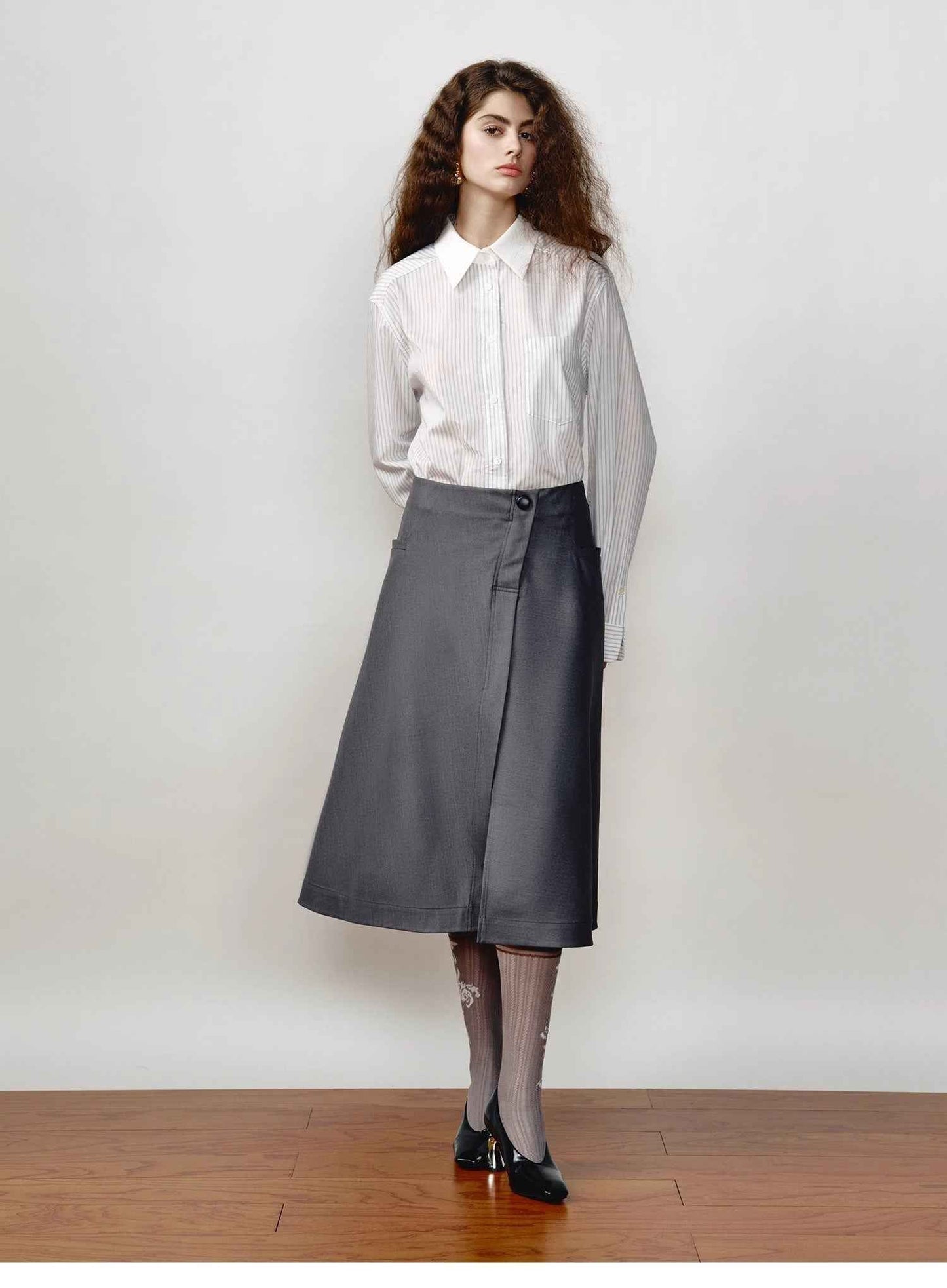 Classic Striped Shirt - Premium Women's Fashion - Women's Clothing - Blouses & Shirts from Tooksie - Just $53.99! Shop now at Tooksie