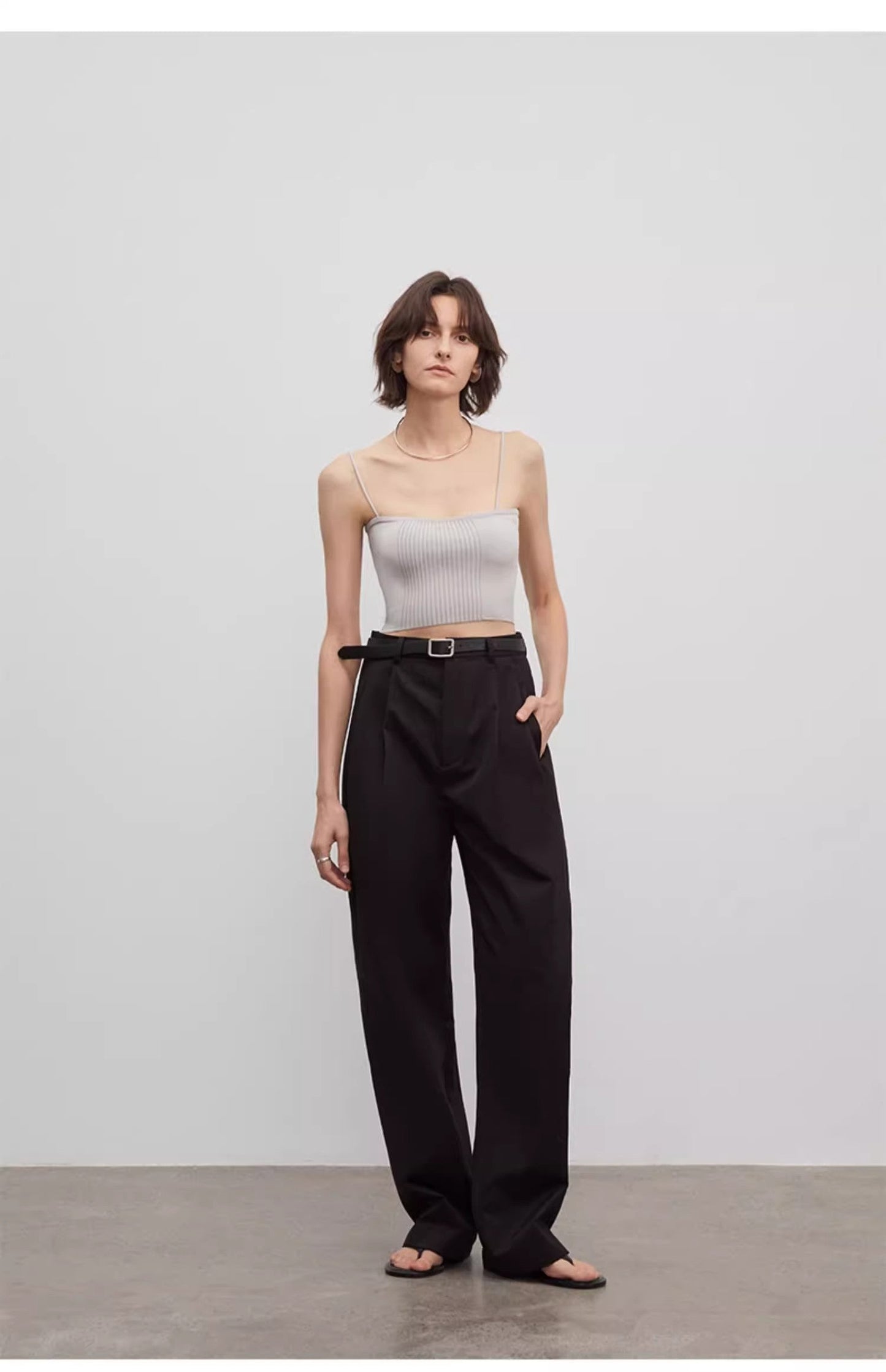Double Pleat Wide Leg Trousers - Premium variable from Tooksie - Just $110.99! Shop now at Tooksie
