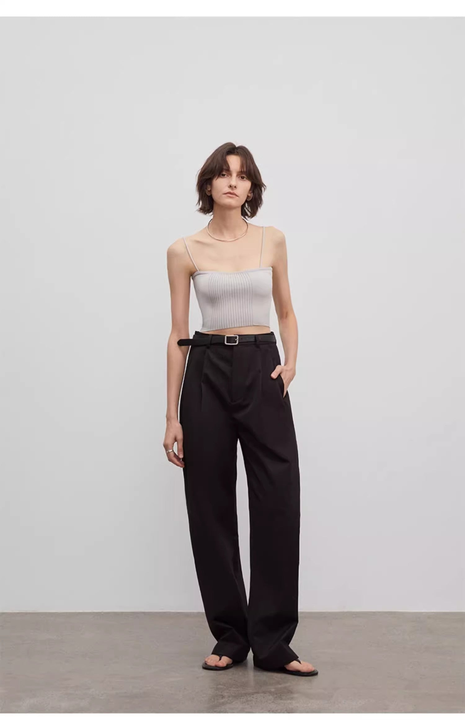 Double Pleat Wide Leg Trousers - Premium variable from Tooksie - Just $110.99! Shop now at Tooksie