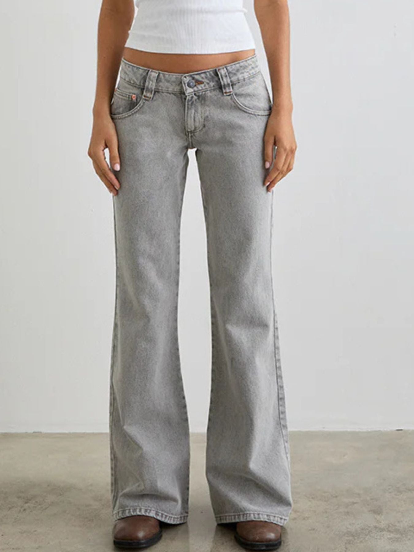 Low Rise Flare Jeans - Premium variable from Tooksie - Just $43.99! Shop now at Tooksie