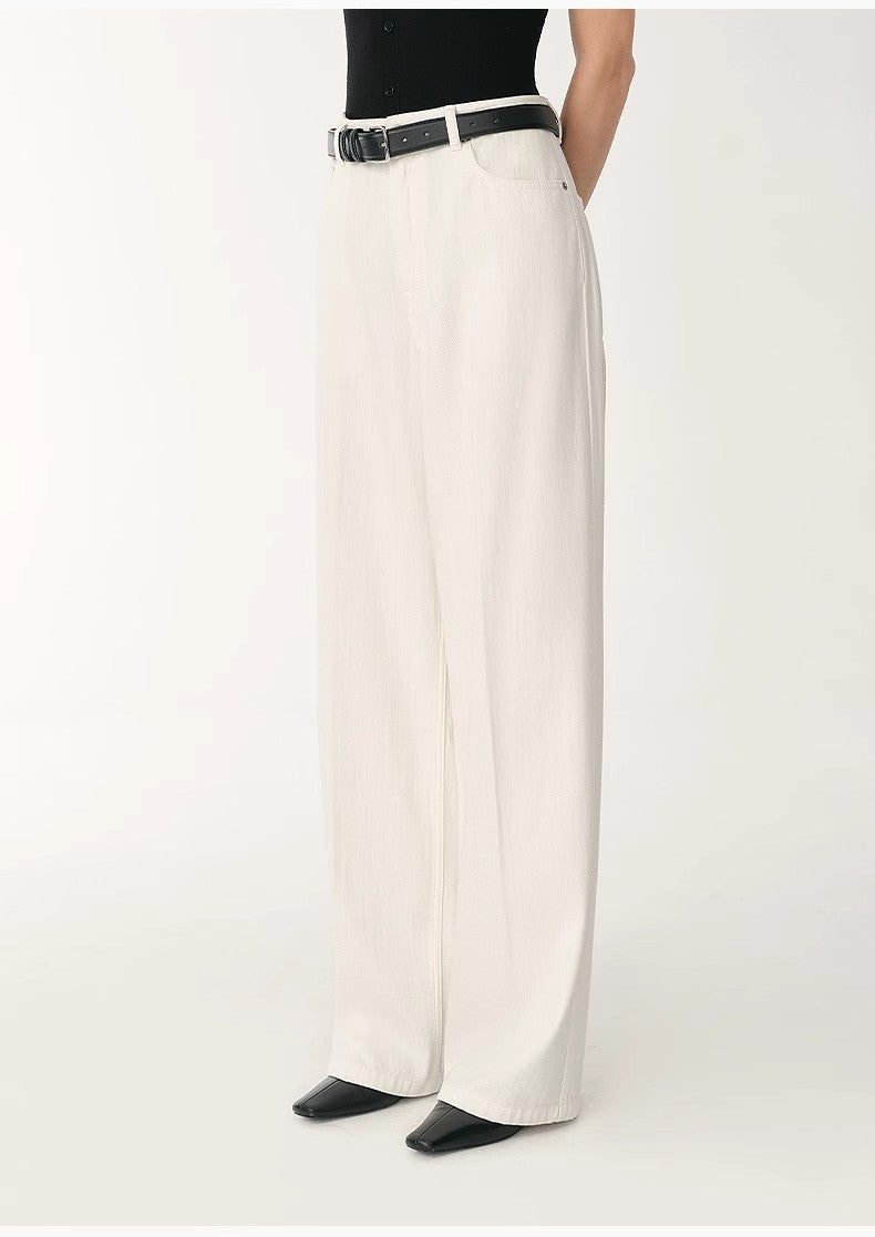White Wide-Leg Trousers - Premium variable from Tooksie - Just $109.99! Shop now at Tooksie