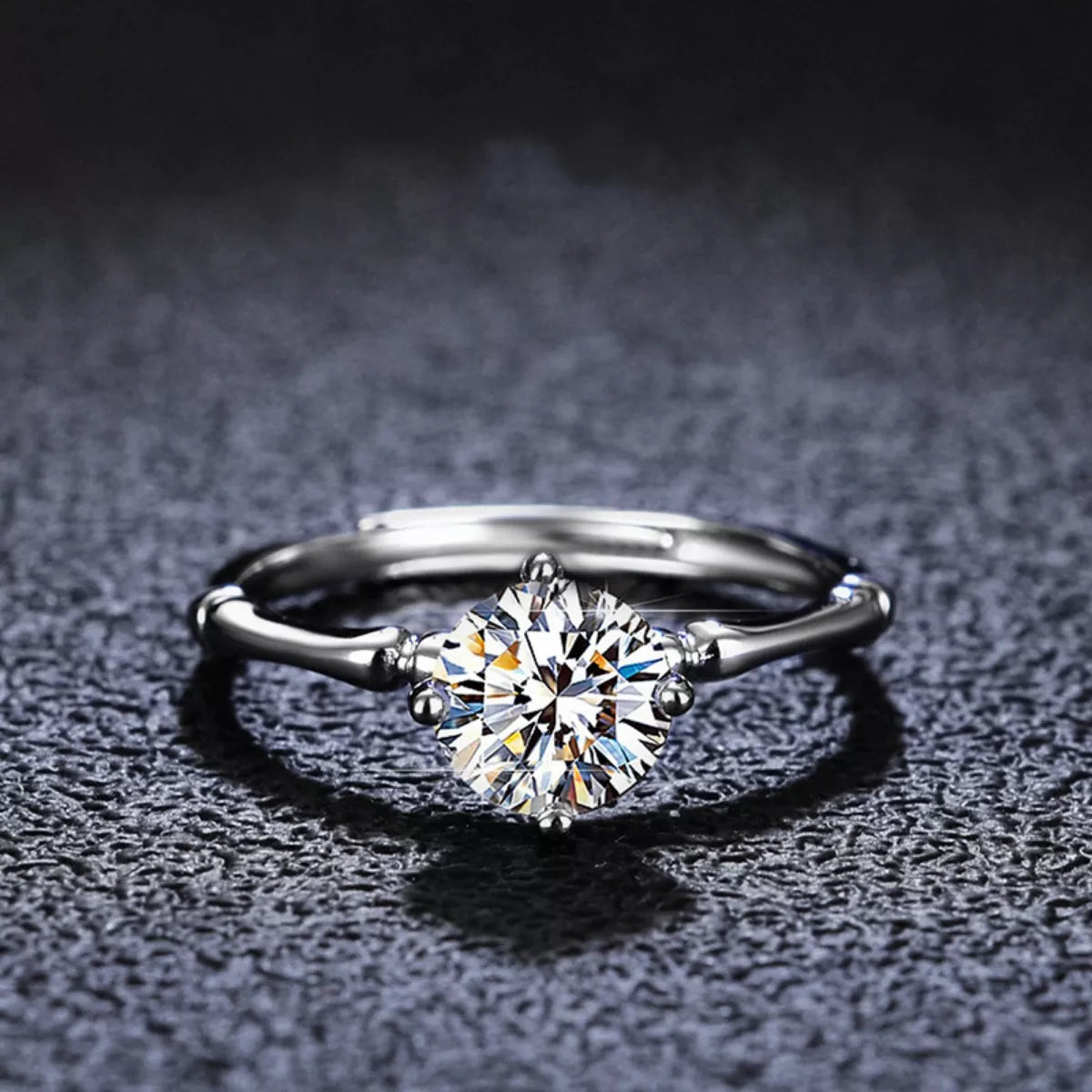 Sterling Silver Moissanite Minimalist Ring - Premium simple from Tooksie - Just $63.99! Shop now at Tooksie