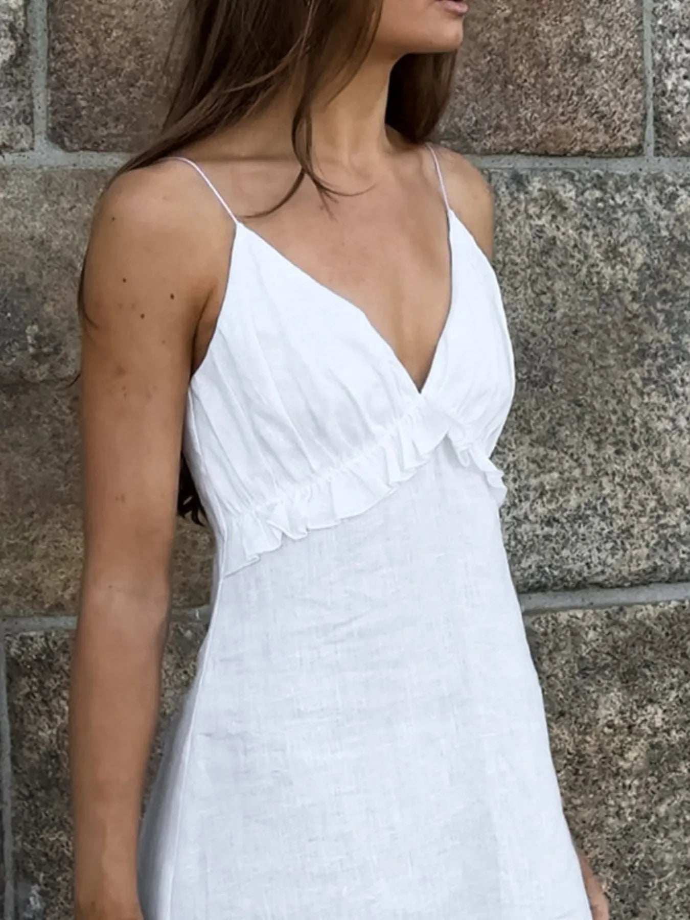 Ruffled V-Neck Maxi Dress - Premium  from Tooksie - Just $52.99! Shop now at Tooksie