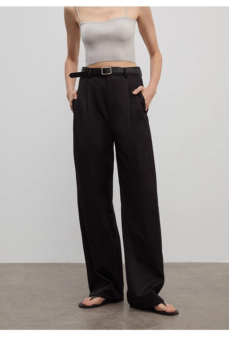 Double Pleat Wide Leg Trousers - Premium variable from Tooksie - Just $110.99! Shop now at Tooksie