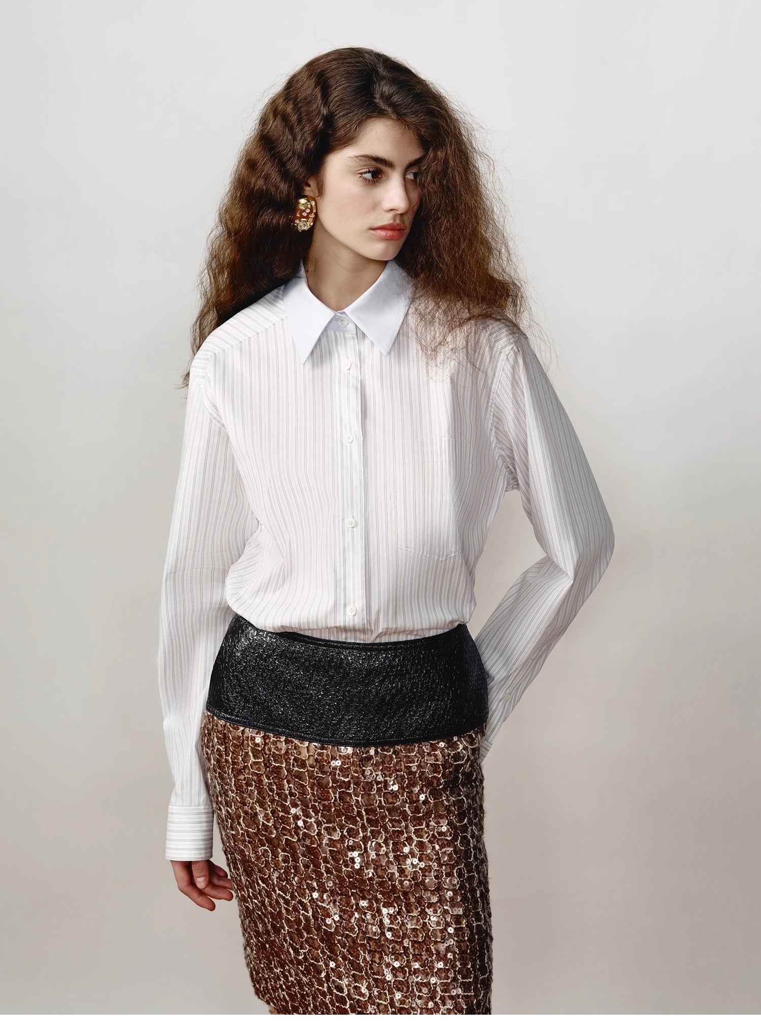Classic Striped Shirt - Premium Women's Fashion - Women's Clothing - Blouses & Shirts from Tooksie - Just $53.99! Shop now at Tooksie