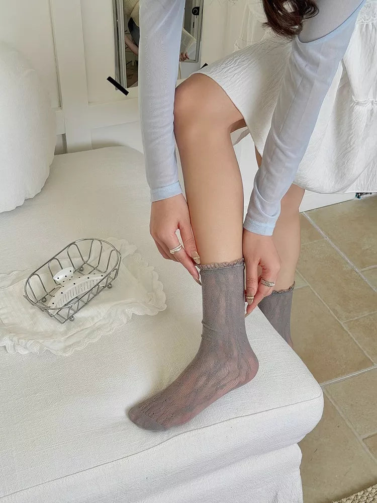 Lace Sheer Socks - Premium  from Trendsi - Just $11.99! Shop now at Tooksie