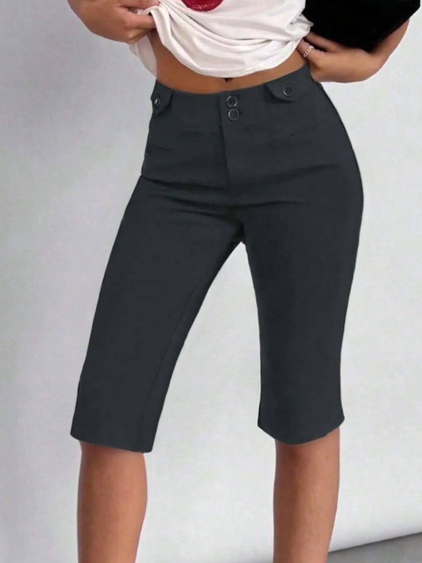 High-Waisted Capri Pants - Premium variable from Tooksie - Just $28.99! Shop now at Tooksie