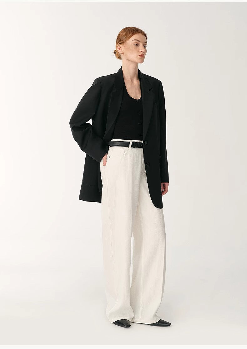 White Wide-Leg Trousers - Premium variable from Tooksie - Just $109.99! Shop now at Tooksie