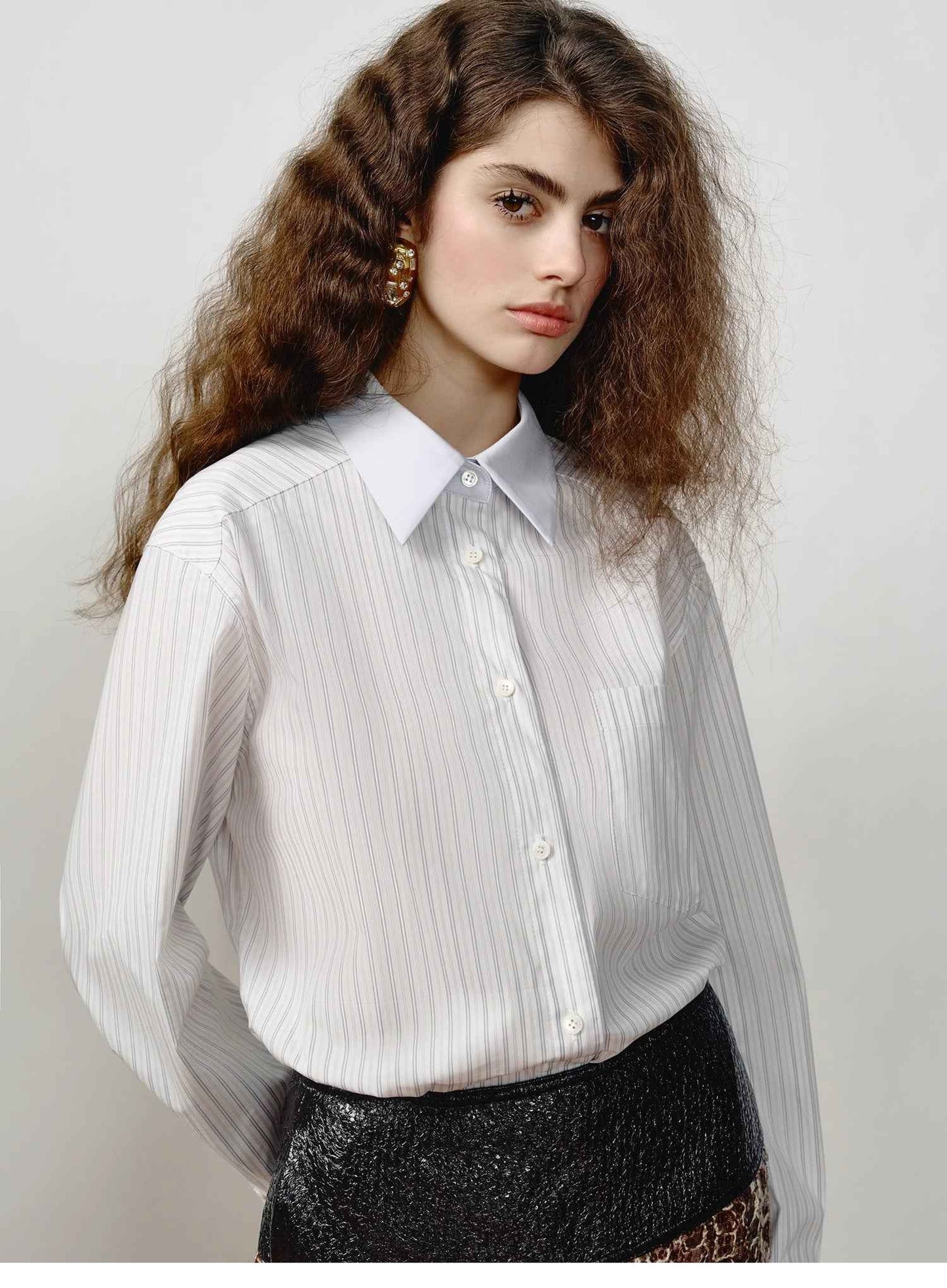 Classic Striped Shirt - Premium Women's Fashion - Women's Clothing - Blouses & Shirts from Tooksie - Just $53.99! Shop now at Tooksie