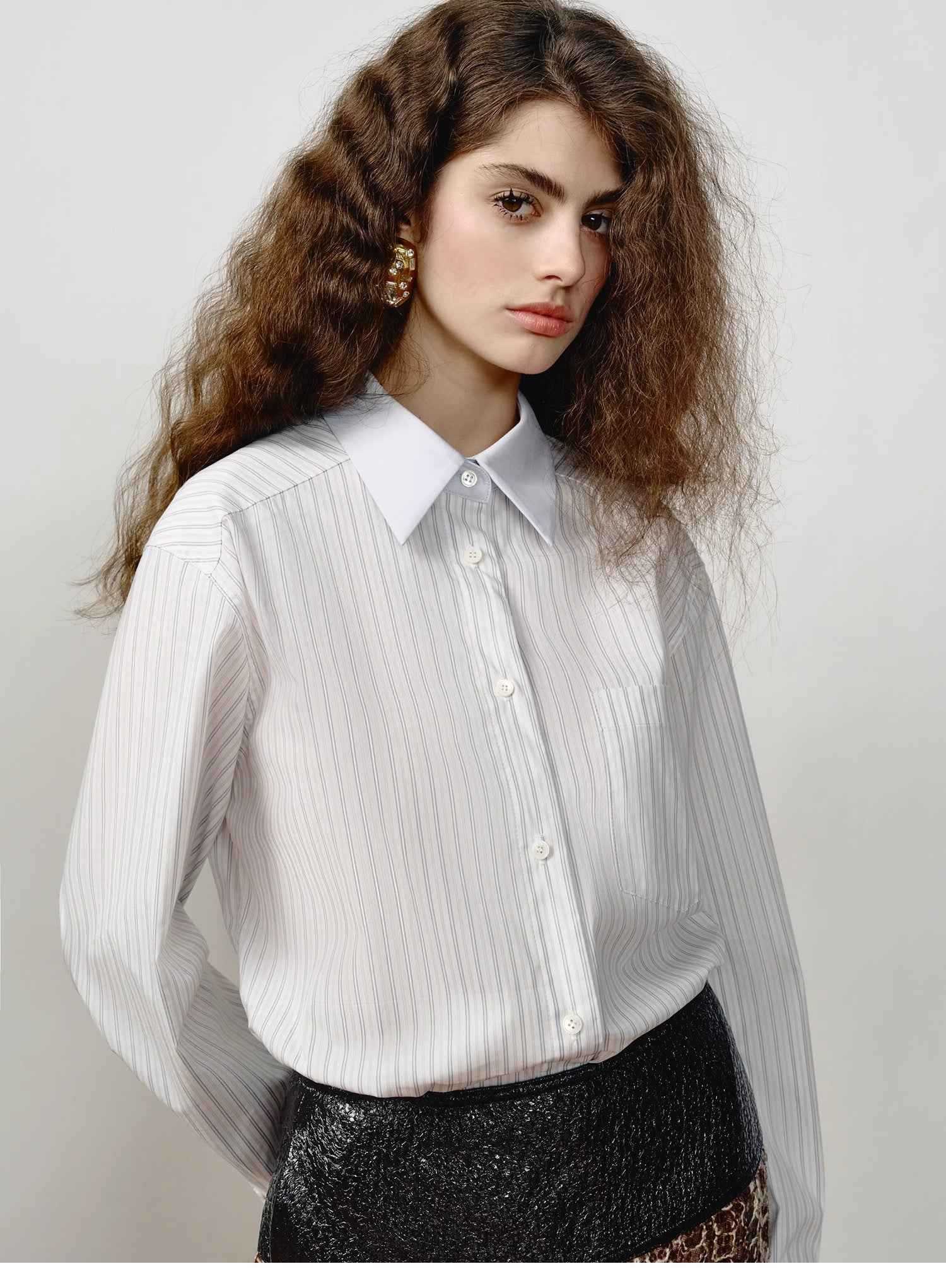Classic Striped Shirt - Premium Women's Fashion - Women's Clothing - Blouses & Shirts from Tooksie - Just $53.99! Shop now at Tooksie