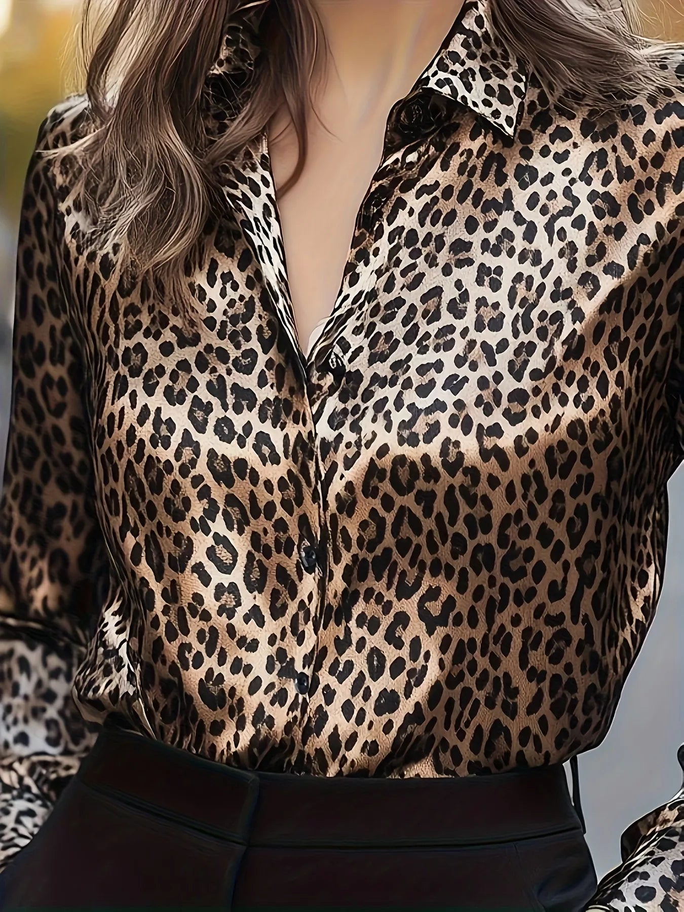 Leopard Button Up Long Sleeve Shirt - Premium variable from Tooksie - Just $35.99! Shop now at Tooksie