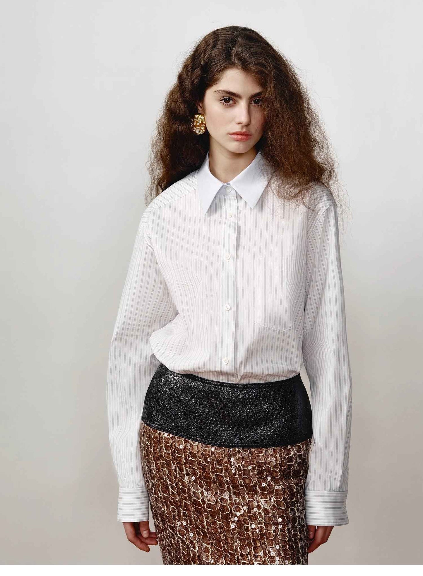 Classic Striped Shirt - Premium Women's Fashion - Women's Clothing - Blouses & Shirts from Tooksie - Just $53.99! Shop now at Tooksie
