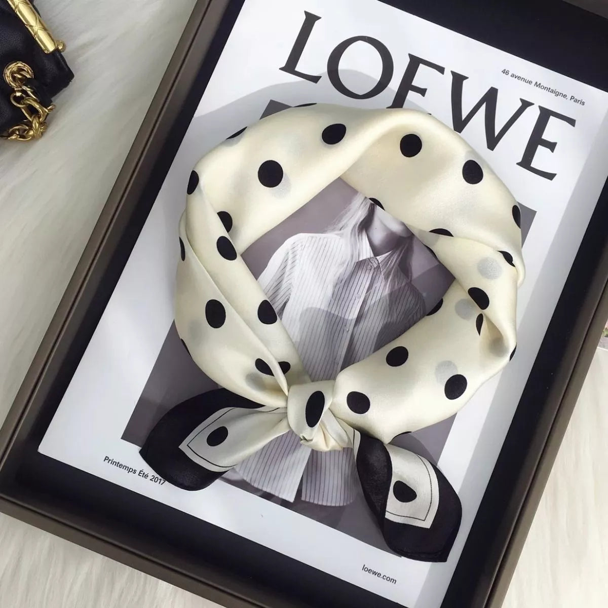 Polka Dot Silk Scarf - Premium  from Trendsi - Just $21.99! Shop now at Tooksie