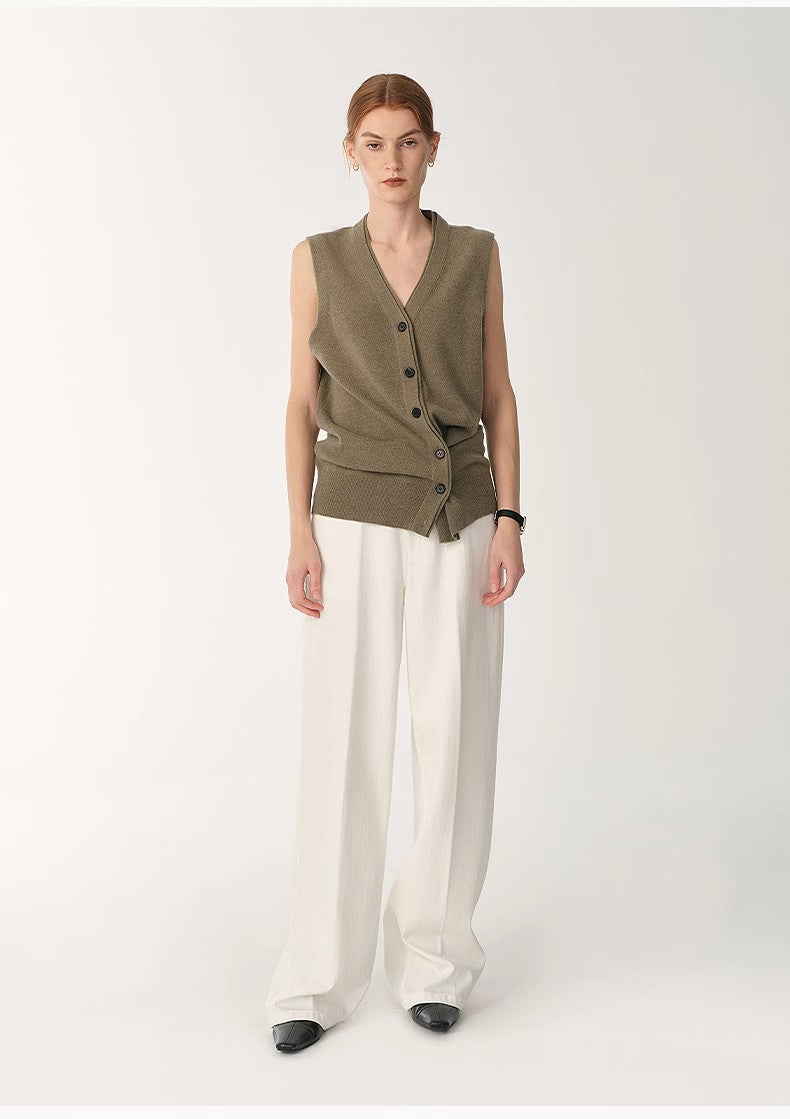White Wide-Leg Trousers - Premium variable from Tooksie - Just $109.99! Shop now at Tooksie