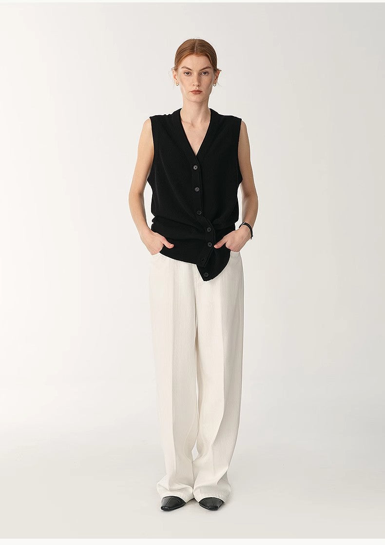 White Wide-Leg Trousers - Premium variable from Tooksie - Just $109.99! Shop now at Tooksie