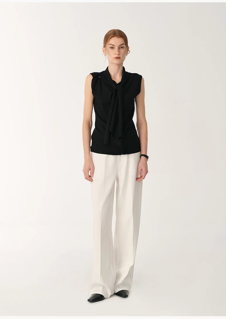 White Wide-Leg Trousers - Premium variable from Tooksie - Just $109.99! Shop now at Tooksie