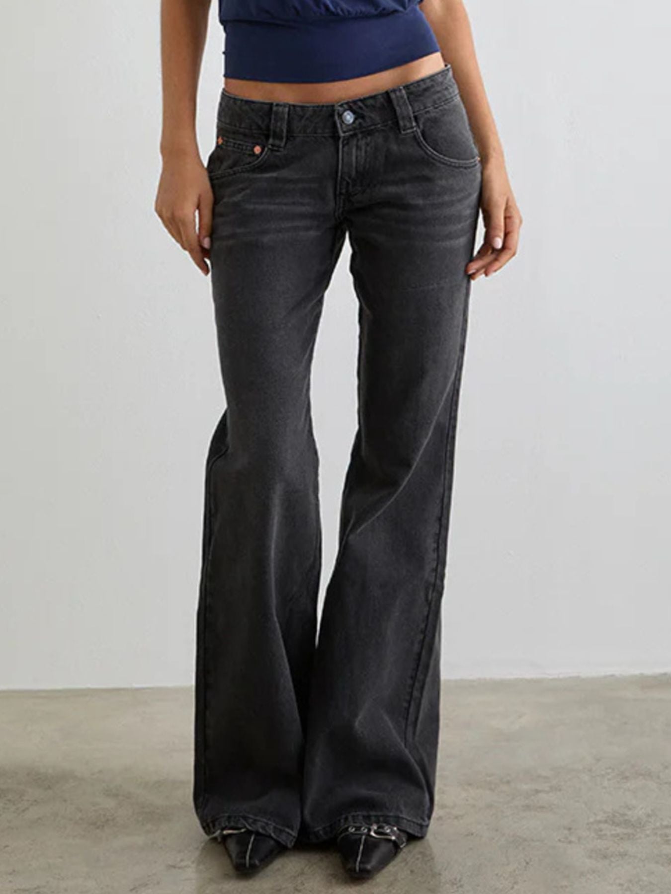 Low Rise Flare Jeans - Premium variable from Tooksie - Just $43.99! Shop now at Tooksie