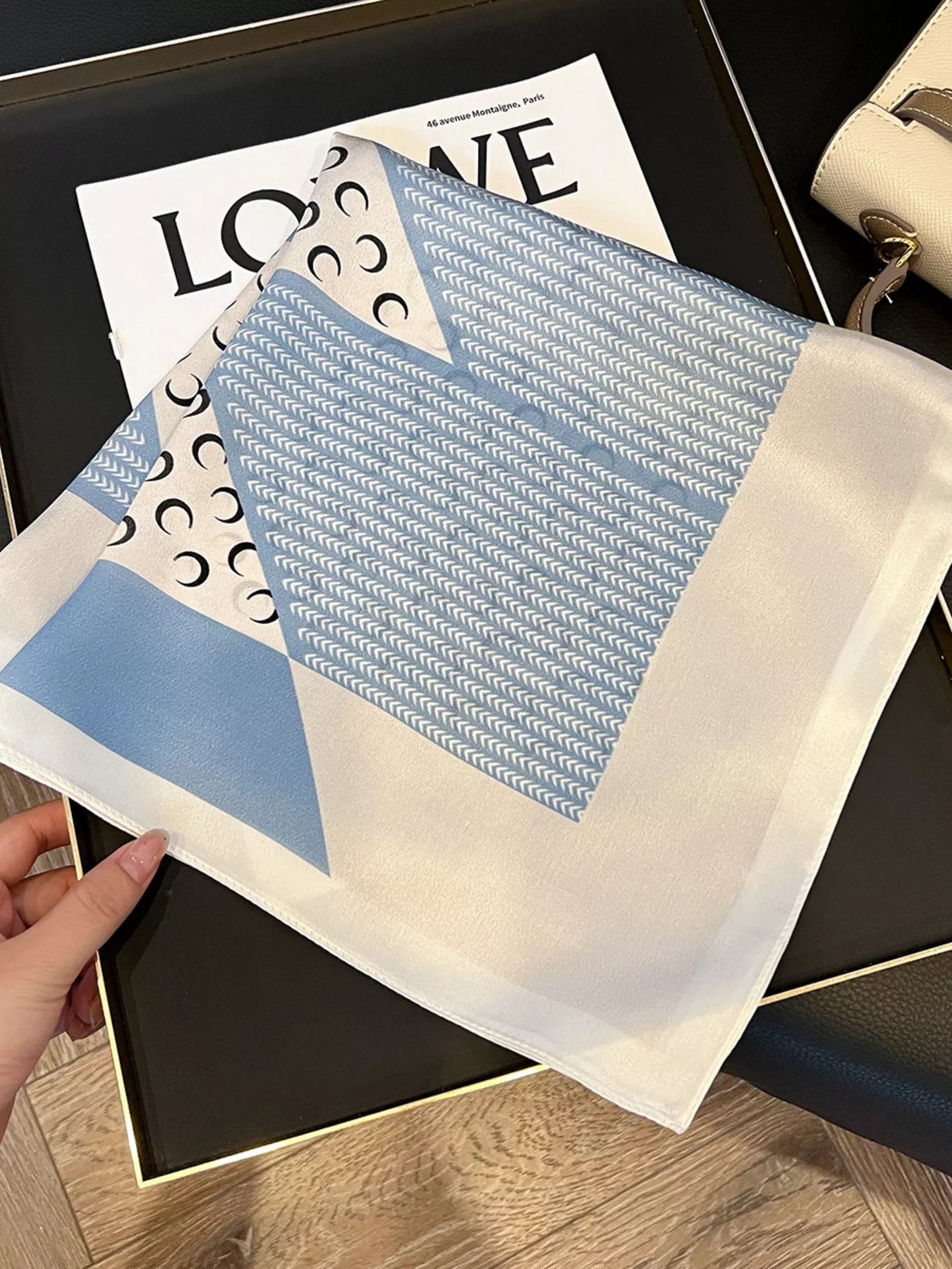 Patterned Silk Scarf - Premium simple from Tooksie - Just $21.99! Shop now at Tooksie