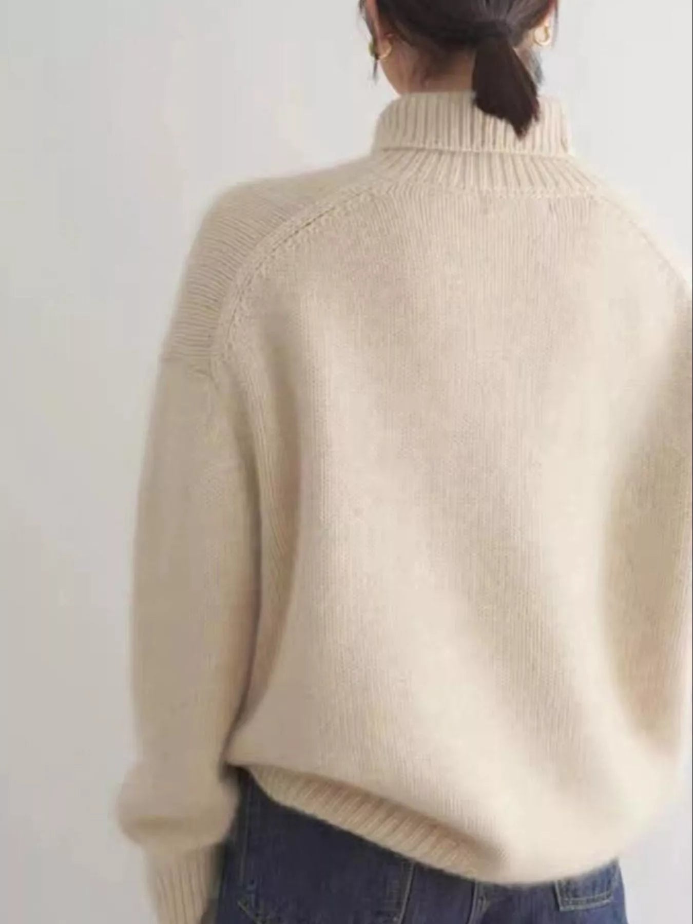 Turtleneck Dropped Shoulder Sweater - Premium variable from Tooksie - Just $35.99! Shop now at Tooksie