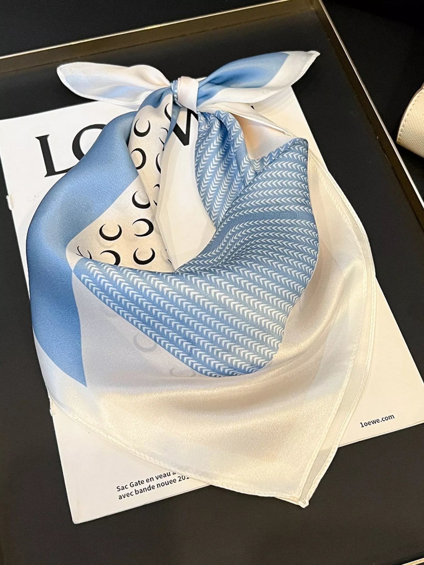 Patterned Silk Scarf - Premium simple from Tooksie - Just $21.99! Shop now at Tooksie