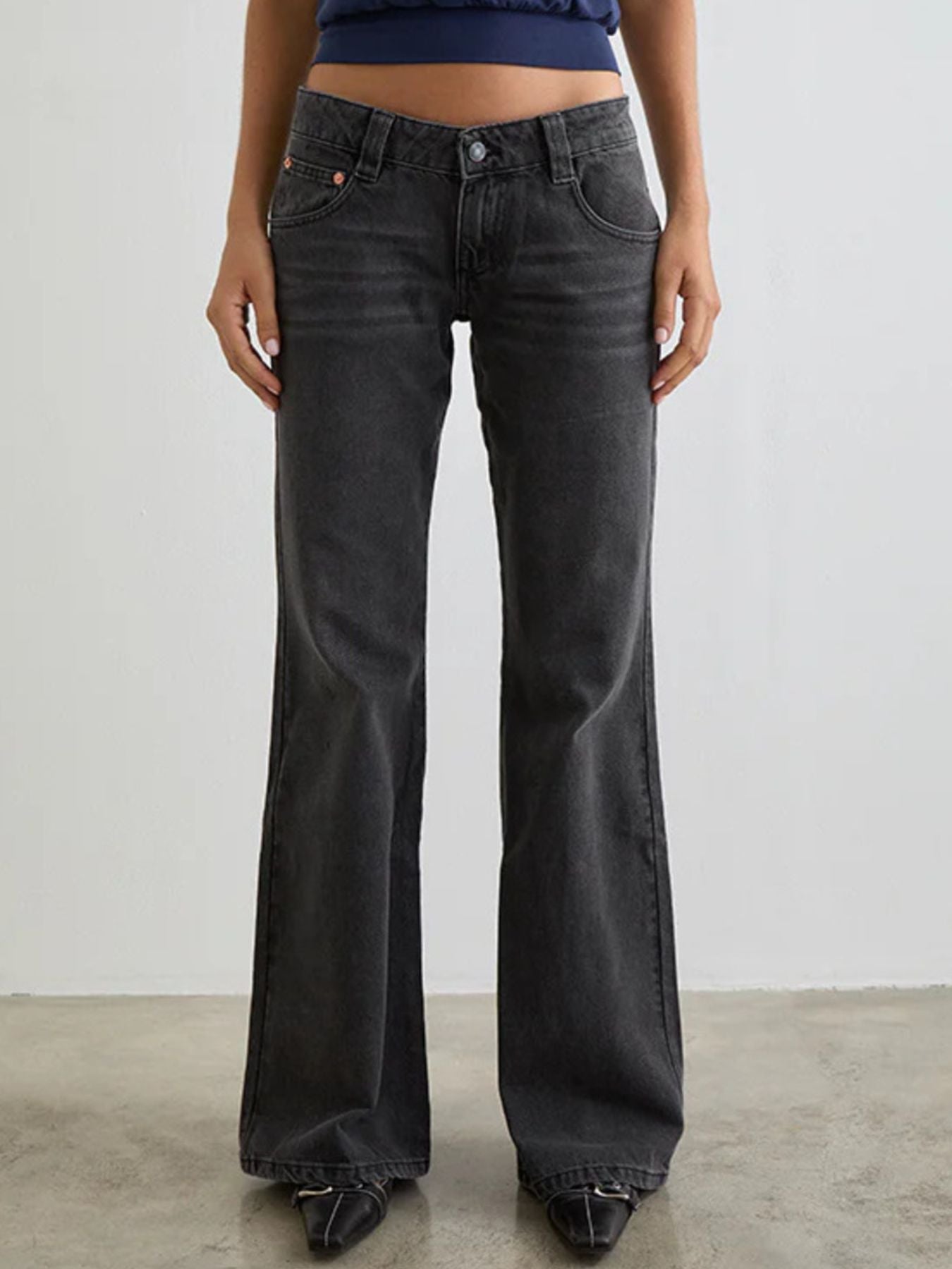 Low Rise Flare Jeans - Premium variable from Tooksie - Just $43.99! Shop now at Tooksie