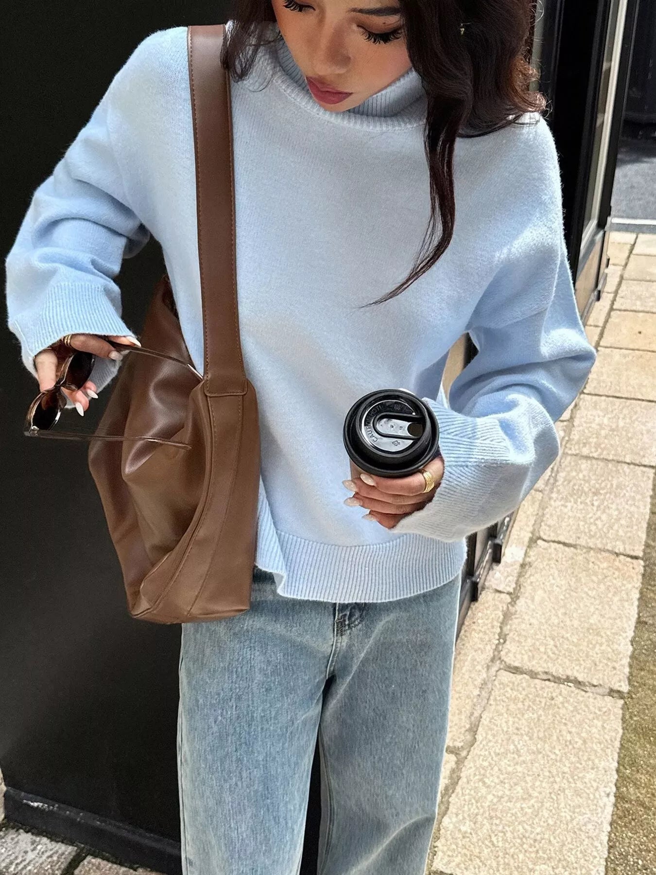 Turtleneck Long Sleeve Sweater - Premium variable from Tooksie - Just $50.99! Shop now at Tooksie