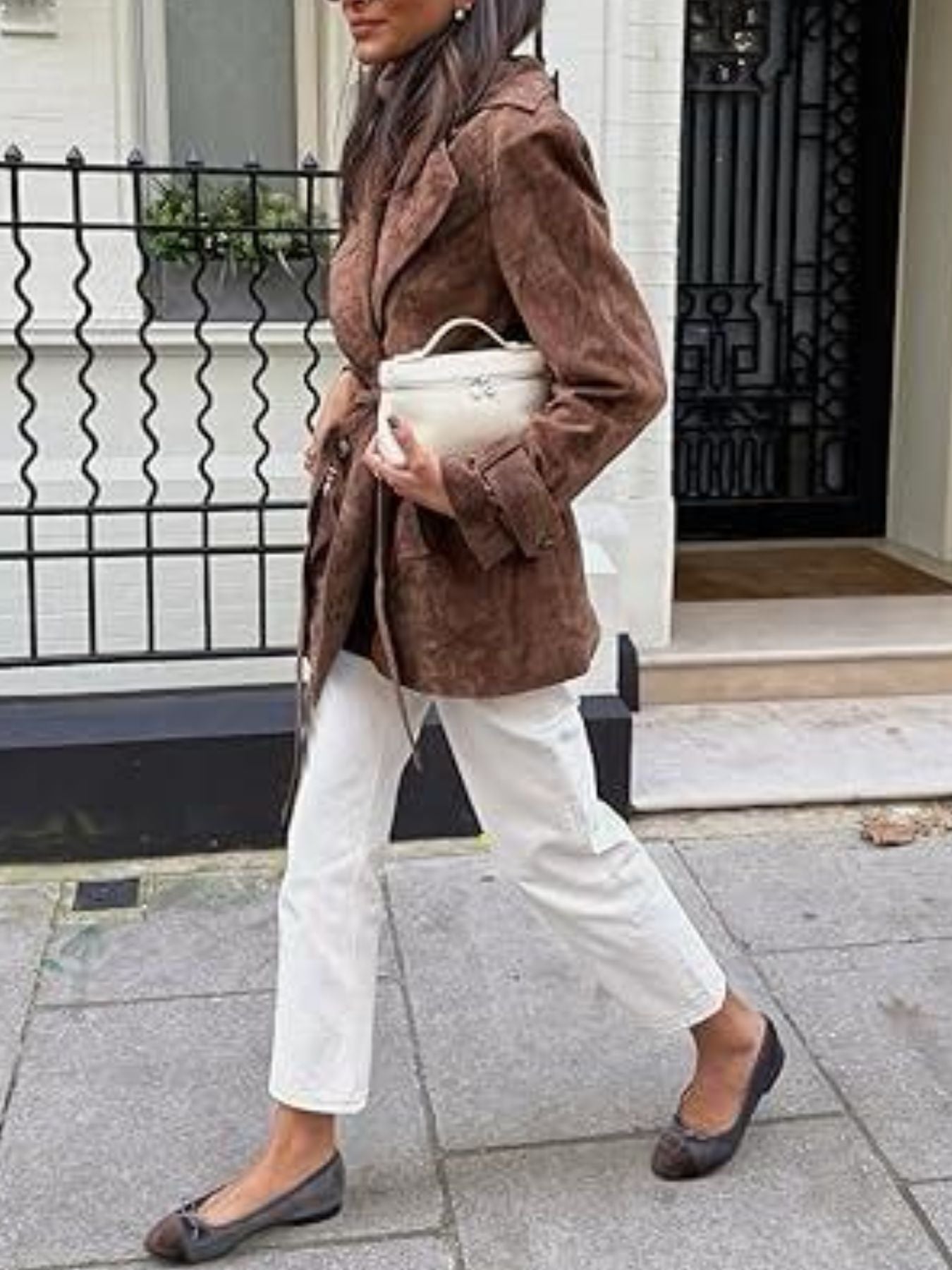 Double Breasted Faux Suede Trench Coat - Premium variable from Tooksie - Just $87.99! Shop now at Tooksie