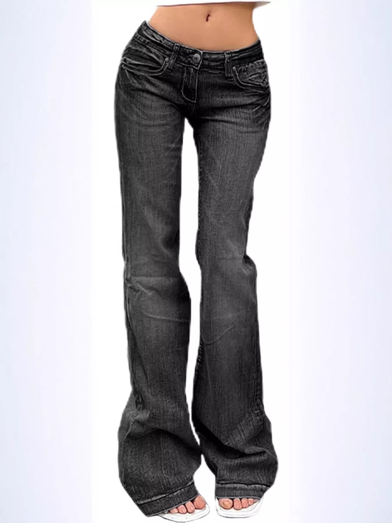 Low Rise Flared Denim - Premium variable from Tooksie - Just $44.99! Shop now at Tooksie