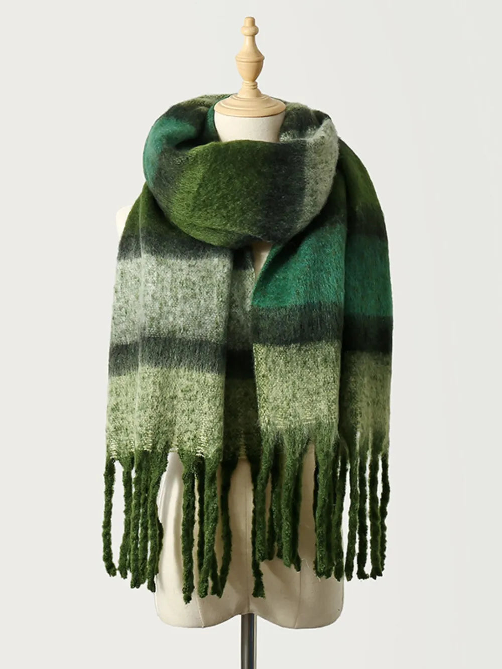 Fringe Color Block Scarf - Premium variable from Tooksie - Just $19.99! Shop now at Tooksie