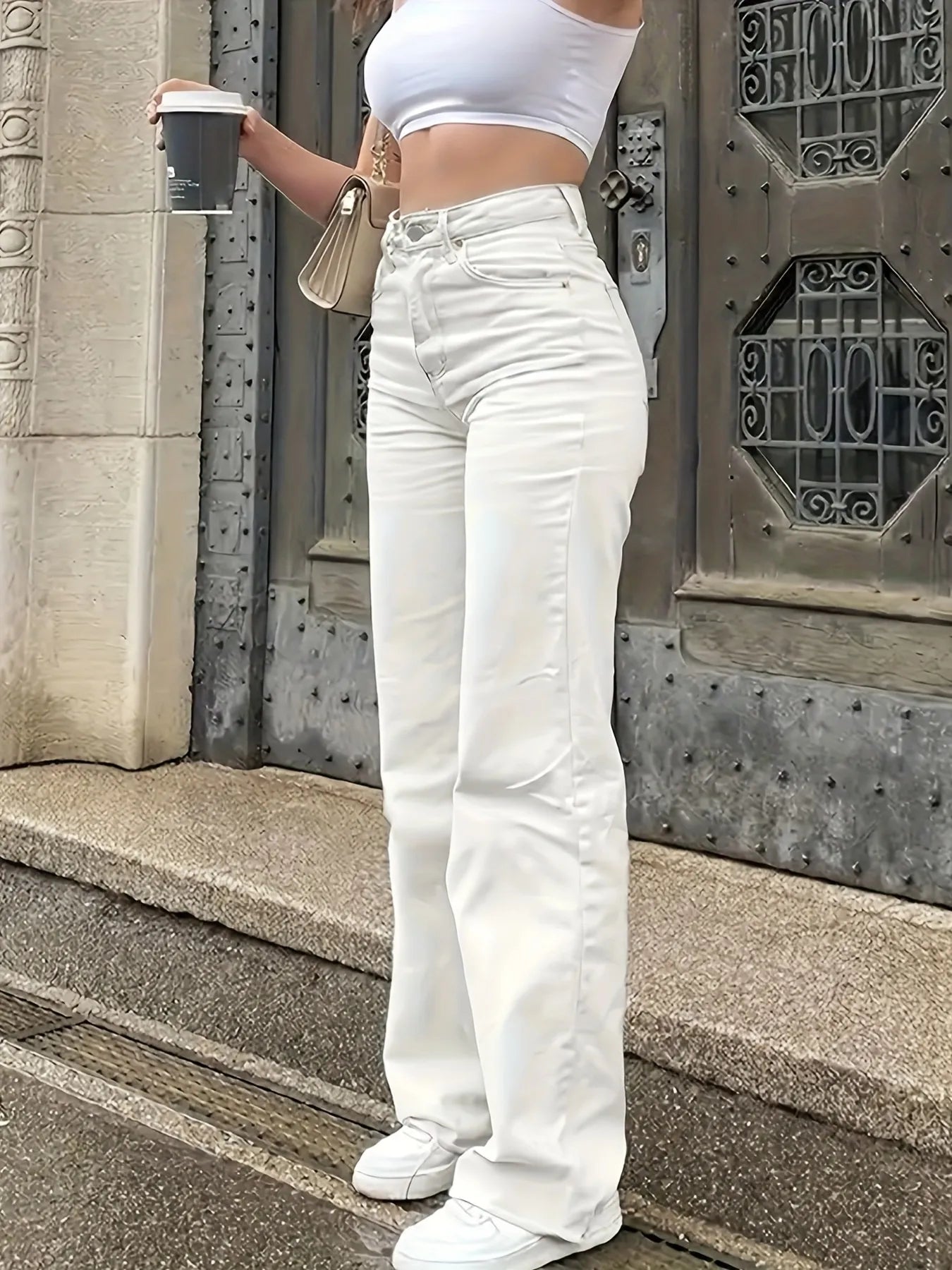 High-Rise Wide Leg Jeans - Premium variable from Tooksie - Just $41.99! Shop now at Tooksie