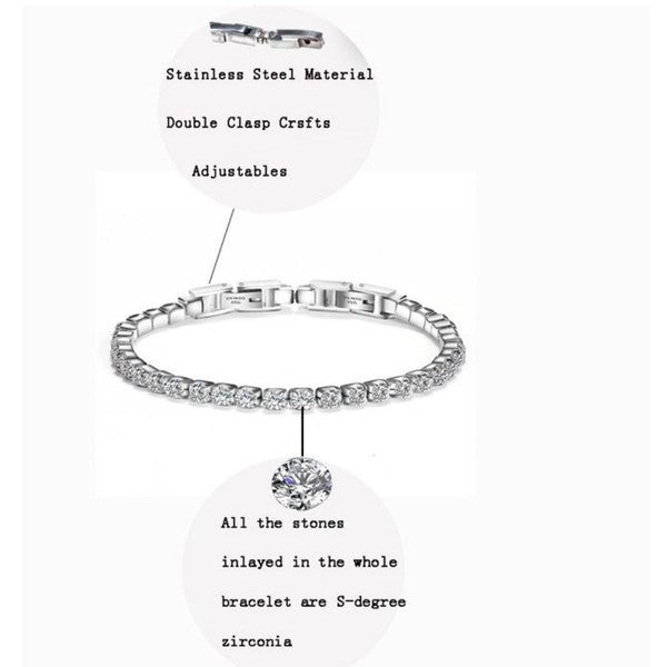 Stainless Steel Tennis Bracelet - Premium simple from Tooksie - Just $40.99! Shop now at Tooksie