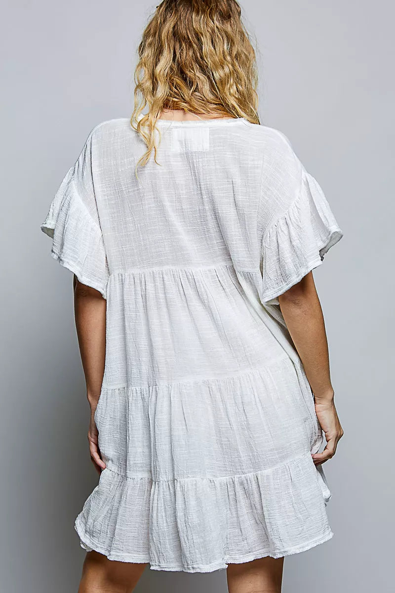 V-Neck Short Sleeve Dress - Premium variable from Tooksie - Just $50.99! Shop now at Tooksie
