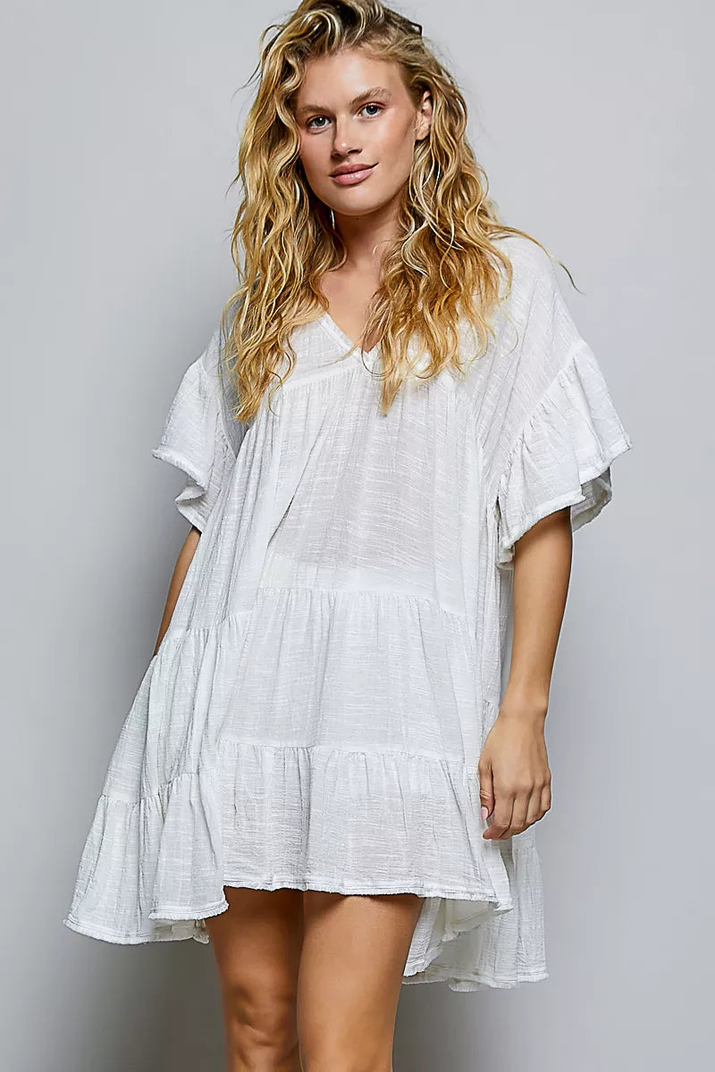 V-Neck Short Sleeve Dress - Premium variable from Tooksie - Just $50.99! Shop now at Tooksie