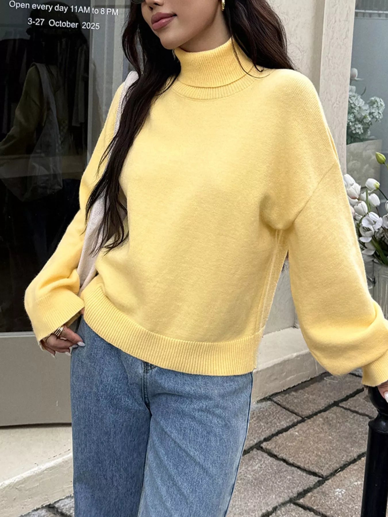Turtleneck Long Sleeve Sweater - Premium variable from Tooksie - Just $50.99! Shop now at Tooksie
