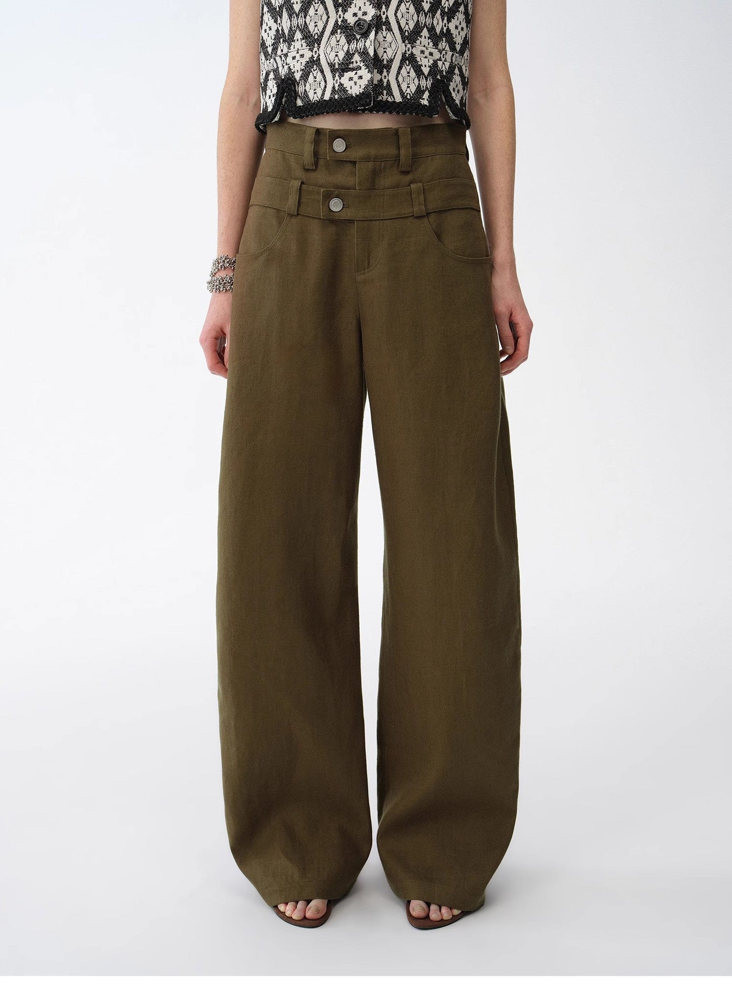 Relaxed Fit Linen Trousers - Premium variable from Tooksie - Just $126.99! Shop now at Tooksie