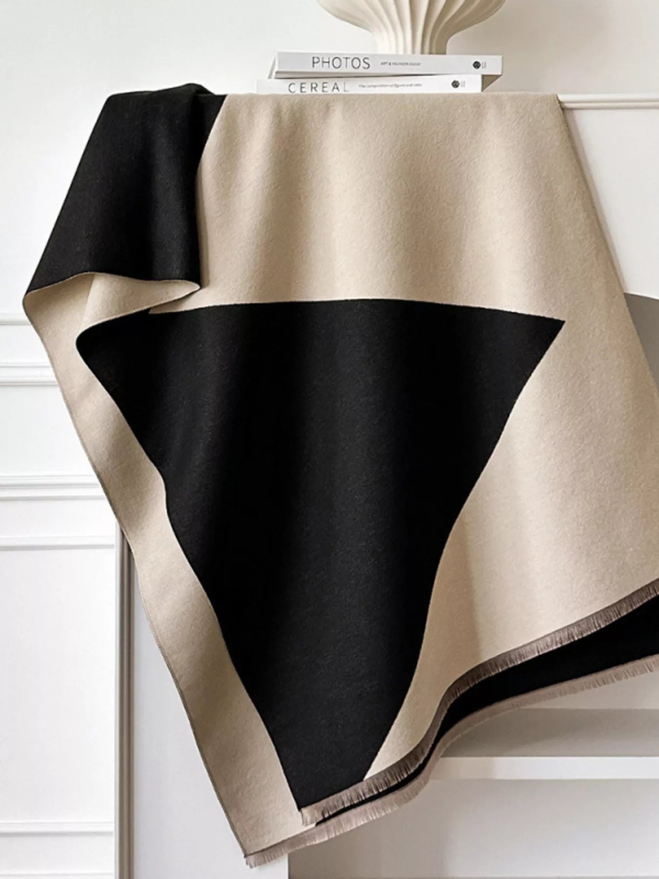 Color Block Raw Hem Scarf - Premium variable from Tooksie - Just $23.99! Shop now at Tooksie