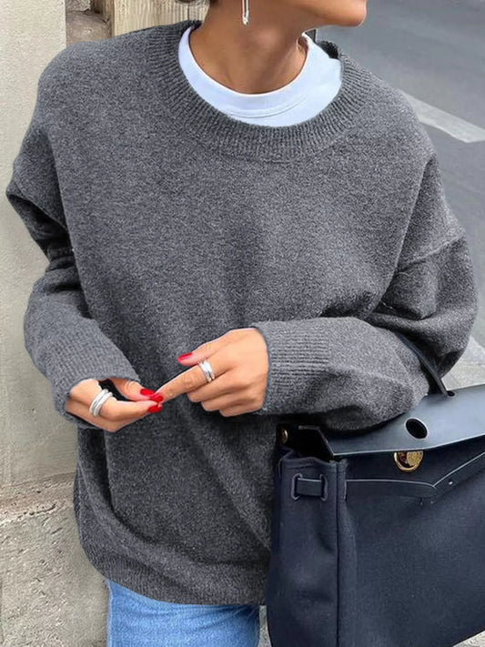 Classic Ribbed Oversized Dropped Shoulder Sweater - Premium variable from Tooksie - Just $47.99! Shop now at Tooksie